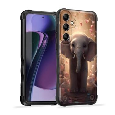 Imagem de EFGWSDER Capa para Galaxy S24 FE, [camada dupla] [proteção contra quedas de grau militar de 3,5 m] Capa resistente à prova de choque para Samsung Galaxy S24 FE 5G 6,7 polegadas 2024, elefante fofo com