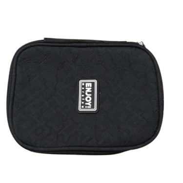 Imagem de Estojo Box Escolar Chaveiro Incluso Divisória Especial Enjoy (Preto)