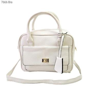 Imagem de Bolsa Feminina estilo Baú de Mão / Transversal 7666 - H2 Bolsas, Branc