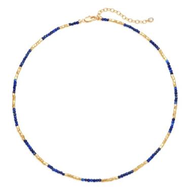 Imagem de MEVECCO Colar gargantilha feminina banhada a ouro 18 K irregular com contas mistas para presente de joias, Latão, Sem Pedra Preciosa