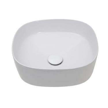 Imagem de Cuba de Apoio para Banheiro Quadrada Louça Cerâmica Sugilita Pingoo.casa - Branco