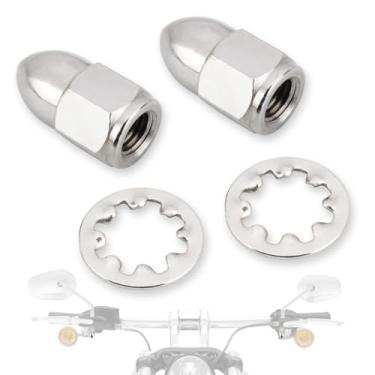 Imagem de FOVPLUE Arruelas de trava e porcas de bolota para espelhos retrovisores Harley com rosca UNF 5/16-24, para CVO, Dyna, Electra Glide, Road Glide, Road King, Softail, Street Glide, Sportster 1200 883