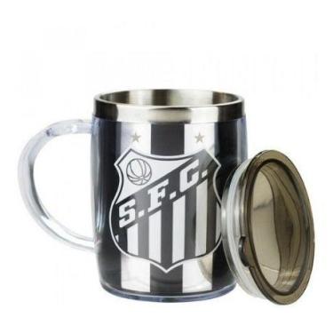 Imagem de Copo Caneca Térmica Chopp Cerveja com Tampa Santos 450ml  - M&P, Canec