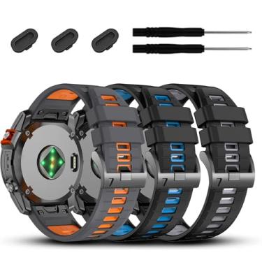 Imagem de Pulseira de relógio Garmin Fenix E/Fenix8 AMOLED de 47 mm/Fenix 7/7 Pro/6/6 Pro/5/5 Plus, pulseiras de silicone macias de ajuste rápido para smartwatch Forerunner 965 955/Approach S70 47 mm/Instinct