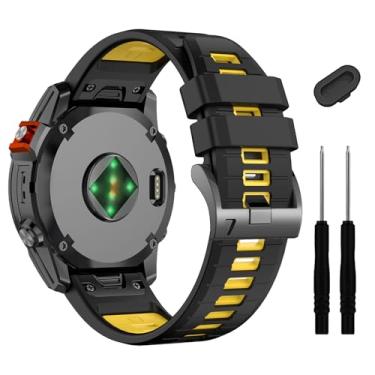 Imagem de Pulseira de relógio Garmin Fenix E/Fenix8 AMOLED de 47 mm/Fenix 7/7 Pro/6/6 Pro/5/5 Plus, pulseiras de silicone macias de ajuste rápido para smartwatch Forerunner 965 955/Approach S70 47 mm/Instinct