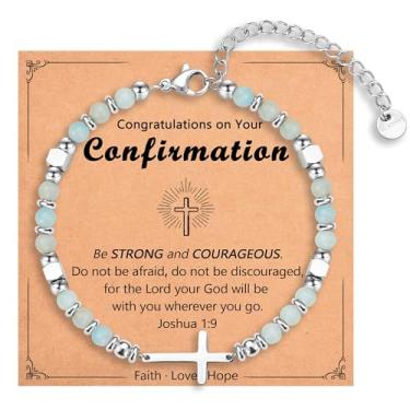 Imagem de IKIATY Pulseira de cruz religiosa para mulheres, meninas, presentes cristãos para filha, neta, irmã em Cristo, amiga, sobrinha, aniversário, Natal, Páscoa, Dia dos Namorados, Formatura, adjustable,