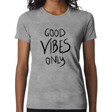 Imagem de Baby Look Good Vibes Only - Foca na Moda, Cinza, G