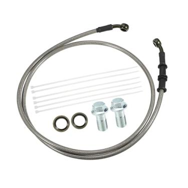 Imagem de REPAIROCK 1 conjunto de mangueira de linha de embreagem ou freio hidráulico de motocicleta de 1,4 m 1,4 m universal para motocicleta, motocicleta, quadriciclo, scooter, com parafusos, peças de