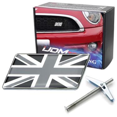 Imagem de Emblema da bandeira da iJDMTOY com argola de parafuso de montagem em grade/malhaiJDMTOY AA3643-Black