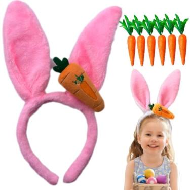 Imagem de Fantasia Orelha de coelho tiara orelinha Arco Pascoa (Rosa)