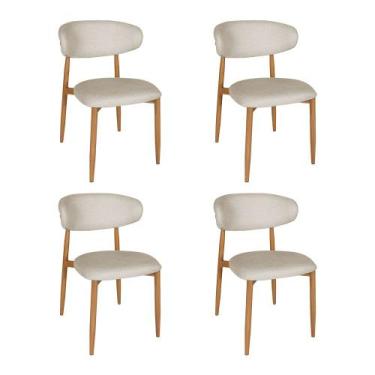 Imagem de Kit 4 Cadeiras de Jantar Lucy Estrutura Aço Carbono Laminado Natural c