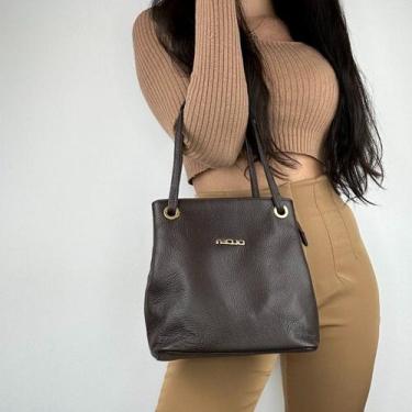 Imagem de Bolsa recuo em couro legítimo b.1009, Cafe