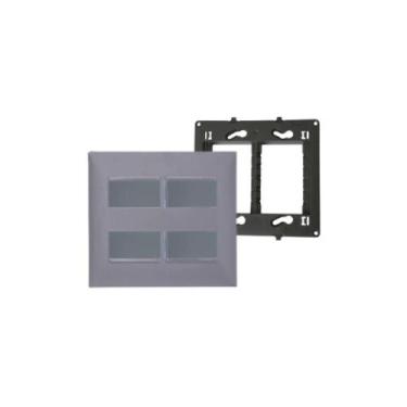 Imagem de Conjunto 4x4 4 Interruptor 611010CZ+ Pial Plus+ Cinza - Legrand