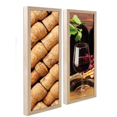 Imagem de Kit 2 Quadros Decorativos Folhagem Moderno Conjunto Minimalista Sala Cozinha Lavabo com Moldura 62cm (Estampa 10)