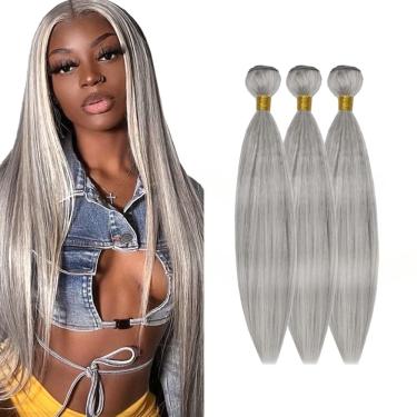 Imagem de Pacotes de cabelo HuxoWax Highlight Silver Straight 30 cm 3 pacotes