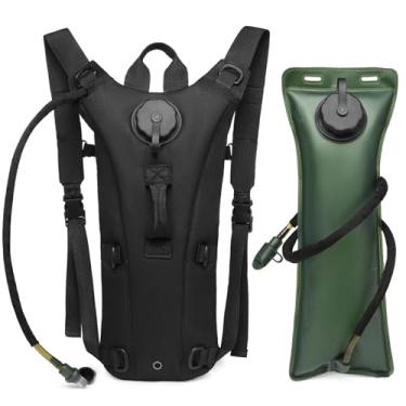 Imagem de Mochila de hidratação com bexiga de água de 3L, pacote de hidratação destacável com canudo de vedação, mochila de bexiga de água com alça ajustável para caminhadas, ciclismo, corrida, mochila de