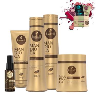 Imagem de Kit Haskell Mandioca Sh+cond Másc 500ml Leave In Rep Pontas