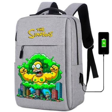 Imagem de Mochila Monstro Amarelo Simp Cabo Usb Espaço Para Notebook Dia a Dia E