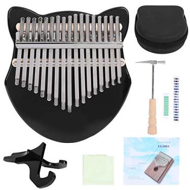 Imagem de Kalimba, 17 Chaves Portáteis de Instrumento Musical Piano Com Martelo de Ajuste de Bolsa para Iniciantes (Preto)