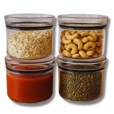 Imagem de Combo Kit 4 Potes Herméticos Organizadores Para Mantimentos, Em Acrílico Redondos, 480ml