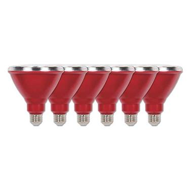 Imagem de Westinghouse Lighting 3314720 100 watts Equivalente PAR38 Lâmpada de LED para ambientes externos à prova de clima vermelho com base média (pacote com 6), pacote com seis 33147, 6 unidades