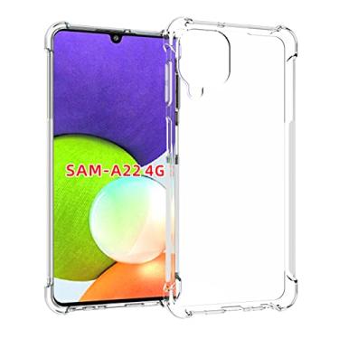 Imagem de USTIYA Capa para Samsung Galaxy A22 4G Uso Resistente, Bumper Absorção Choques em TPU Transparente Protector Câmera Espessamento nas Quatro Pontas da Carcasa