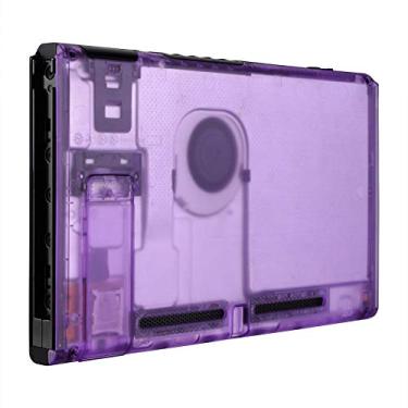 Imagem de eXtremeRate — Capa de substituição para painel traseiro de console transparente para Nintendo Switch com suporte — JoyCon Shell não incluído, Clear Atomic Purple, Console Back Plate
