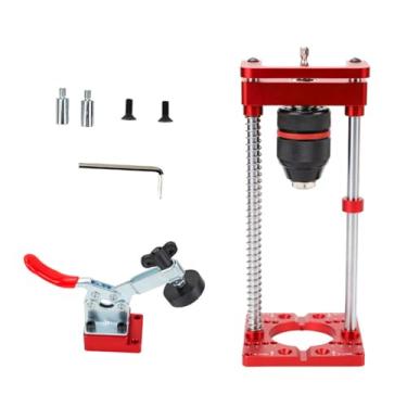 Imagem de Mão de perfuração elétrica suporte para fixação do banco de perfuração Localizador de orifício de dobradiça de 35 mm para material de liga de alumínio de madeira