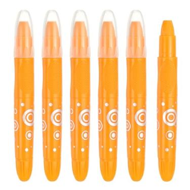 Imagem de PATIKIL Giz de cera de gel aquarela, 6 peças de giz de cera laváveis para colorir, desenhar, pintar, laranja (5,2 x 0,59)