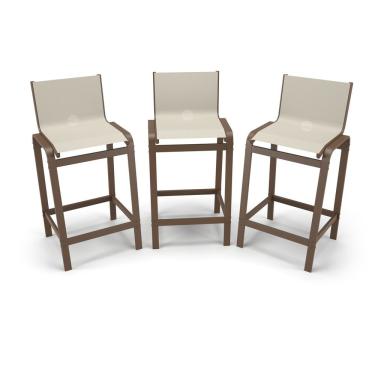 Imagem de Kit 3 Banquetas Alta Cozinha Balcão Bancada Alumínio Marrom - Bege