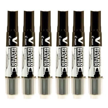 Imagem de Pincel Para Quadro Branco Recarregável Board Master Preto 6 Unidades - Pilot