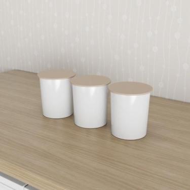 Imagem de Trio de Potes Kit Higiene Quarto Infantil Lavável Chocolate - Neném na