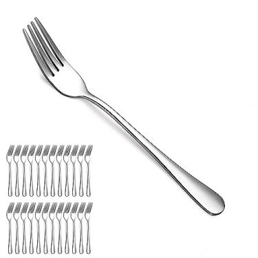 Imagem de Evanda Garfo De Jantar 24 Peças, Garfos Aço Inoxidável 8,07 Polegadas, Para Mesa Bolo, Sobremesas Fáceis Limpar, Laváveis Na Máquina Lavar Louça