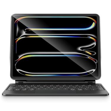 Imagem de pekarejue Capa Magic Keyboard Para Ipad Pro 13" (M4) 2024: Trackpad Multitoque Inteligente, Retroiluminação Rgb, Fileira De Funções, Preto Clássico