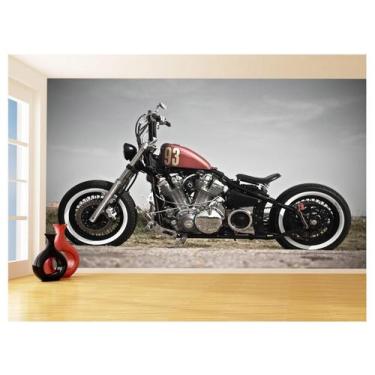 Imagem de Papel De Parede 3D Moto Custom Chopper Viagem 3,5M Bkm93 - Você Decora