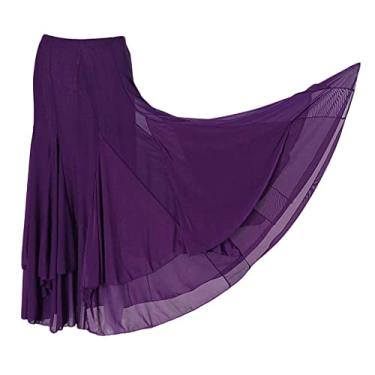 Imagem de Milageto Festa Festa de Dança de Malha Grande Balanço Dança Roupas, Roxa