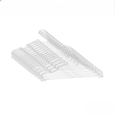 Imagem de Cabide acrílico transparente kit 50 cabide reforçado para organizar roupas(30 CABIDES)