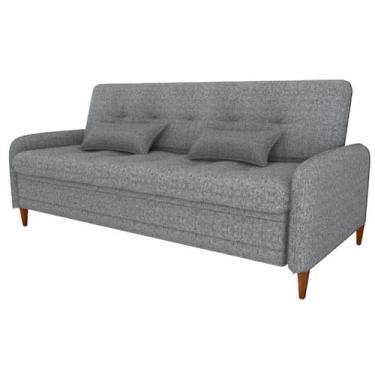 Imagem de Sofa Cama 2 Lugares 206 cm Donna Linho Vancouver E487 Cinza Milani Sto
