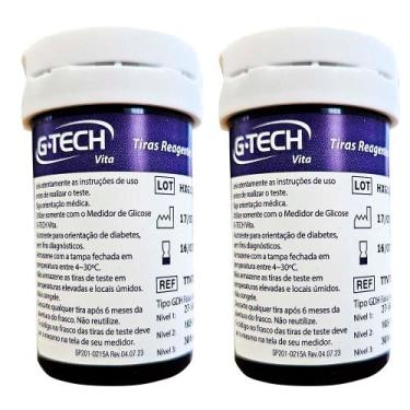 Imagem de Kit Tiras Reagentes Medidor De Glicose 100 Unidades G-tech Vita