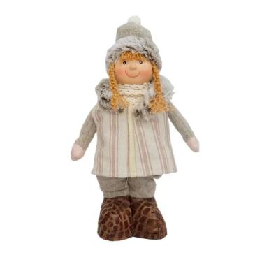 Imagem de Boneco de Pelúcia Menina Natalino Enfeite de Natal 30cm