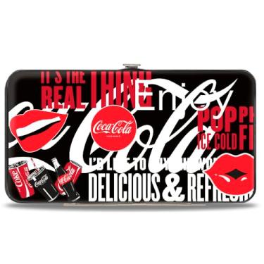 Imagem de Carteira Coca-Cola, articulada, colagem Coca Cola Its The Real Thing, preto, vermelho, branco, couro vegano