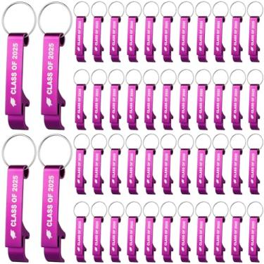 Imagem de Soulchen 50 peças lembrancinhas de festa de formatura para convidados classe de 2025 chaveiro mini abridor de garrafa personalizado garrafa de cerveja refrigerante abridor de bebidas chaveiro