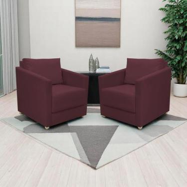 Imagem de Kit 2 Poltronas Decorativa Para Sala Recepção Manicure Consultório Cel