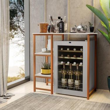 Imagem de Bancada Gourmet Industrial KLM Store - KLM Móveis, Bronze com Off Whit