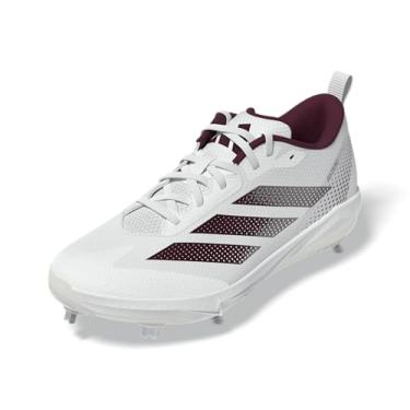 Imagem de adidas Tênis feminino de softbol Adizero Instinct 2.0, Branco/Team Maroon/Team Maroon, 35