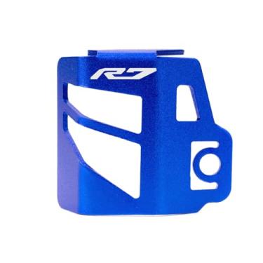 Imagem de MOWOK Adequado para Yamaha R7 YZF R7 YZFR7 YZF-R7 2021 2022 2023 2024 2025 acessórios de motocicleta protetor de reservatório de fluido de freio traseiro protetor de tampa de copo de óleo (azul)