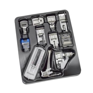 Imagem de oshhni Conjunto de calcadores para máquina de costura doméstica Calcador de overlock Calcador para costura de borda Acessórios resistentes Substituição de, 11 Unidades