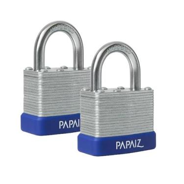 Imagem de Kit com 2 papaiz cadeado de aço laminado com chaves 40mm - 000276