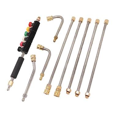 Imagem de Asixxsix Varinha de Extensão Lavadora de Pressão, 10 Pack Power Washer Lance Com 6 Pontas do Bico, 30 °,90 °,120 ° Rod Curvo, 5 Ângulo Ajustável, para Anel Anti-Vazamento