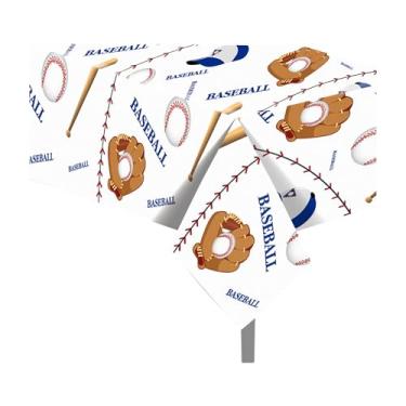 Imagem de CC HOME 1 toalha de mesa de plástico para festa de beisebol, 137 x 213 cm, capa de mesa de festa, luvas de taco de beisebol, para academia, esportes, bolas, crianças, chá de bebê, aniversário, jantar